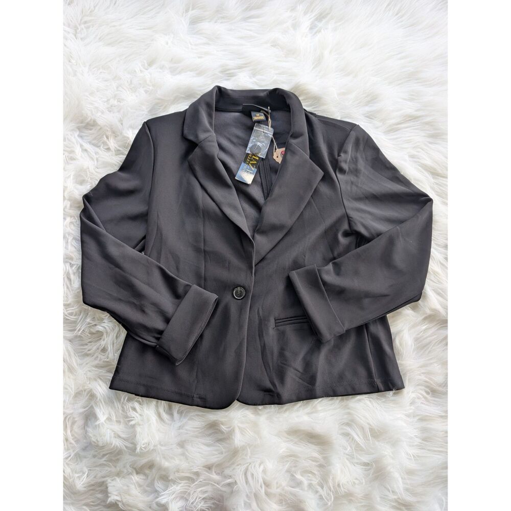 NWT Maze Black Single-Button Stretch Blazer Jacket, Size Md